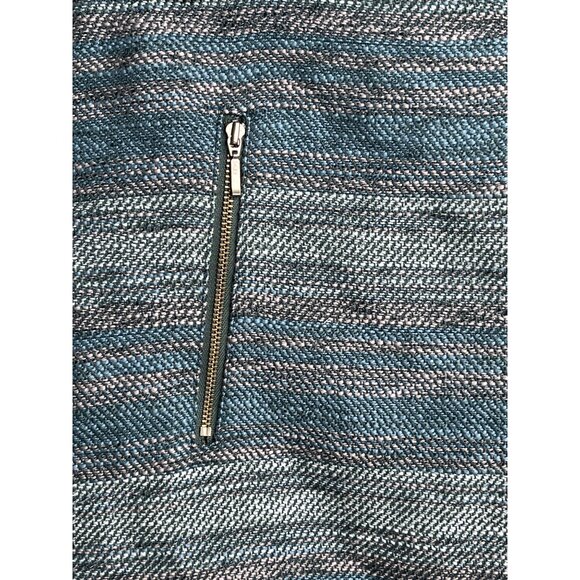 Loft Blue Gray Tweed Zip Mini Skirt Size 8 Workwear Classic - Picture 5 of 12